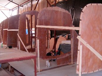 DH550 radius chine plywood catamaran